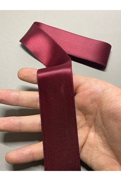 Massaltay Burgundy Satin Ribbon 4 cm 5 Meters – Shiny Decorative Ribbon, Gift Wrapping, Henna and Hobby Decoration