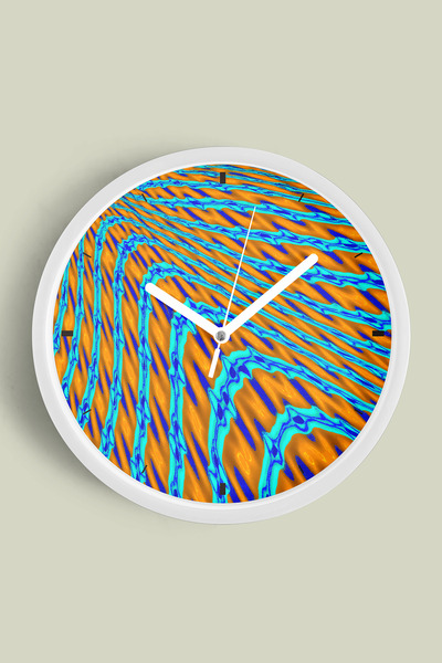 JHAAR Ceas de perete modern - 35cm - Carcasă albă cu sticlă frontală - Mecani...