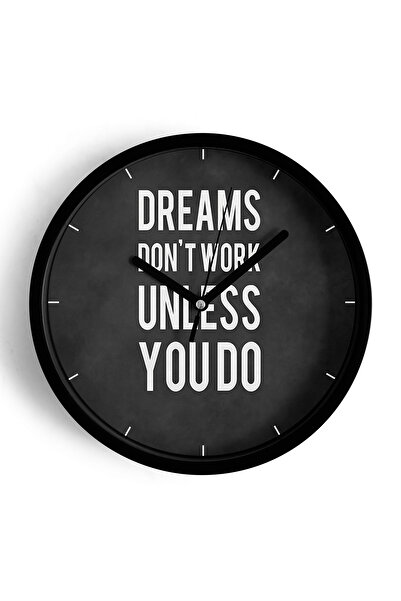 JHAAR Ceas de perete cu design modern și inscripția „Visurile nu se împlinesc...
