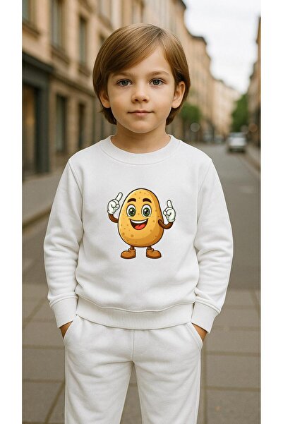 playwear Παιδικό Φούτερ με Σχέδιο Πατάτας για Κορίτσια και Αγόρια, Λαιμόκοψη ...