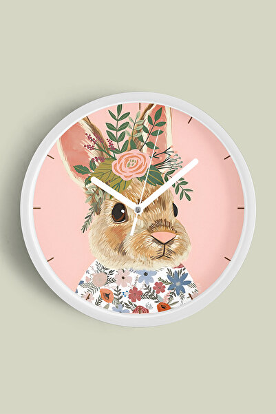 JHAAR Ceas de perete modern cu iepuraș drăguț - Sufragerie - Cameră pentru ad...