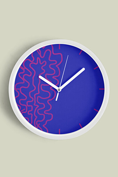 JHAAR Ceas de perete cu design modern - 35 cm - Carcasă albă cu sticlă fronta...