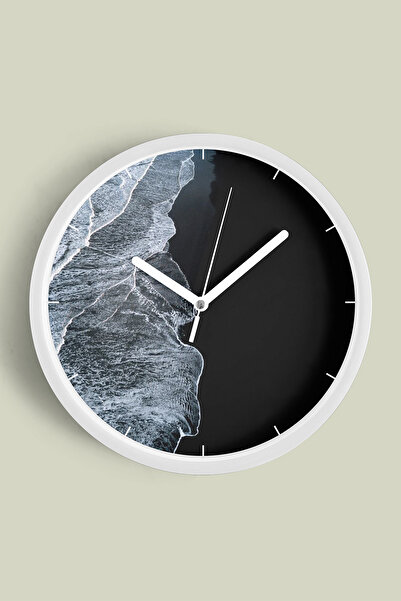 JHAAR ساعة حائط حديثة بتصميم تجريدي - 30 سم - هيكل أبيض مع زجاج أمامي - آلية ...