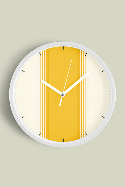 JHAAR ساعة حائط حديثة - 30 سم - هيكل أبيض مع واجهة زجاجية - آلية صامتة