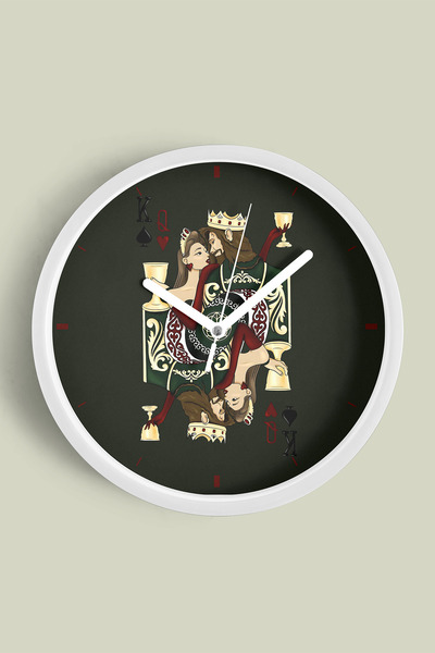 JHAAR Ceas de perete modern în stil cărți de joc, cu design dublu - 25 cm - C...