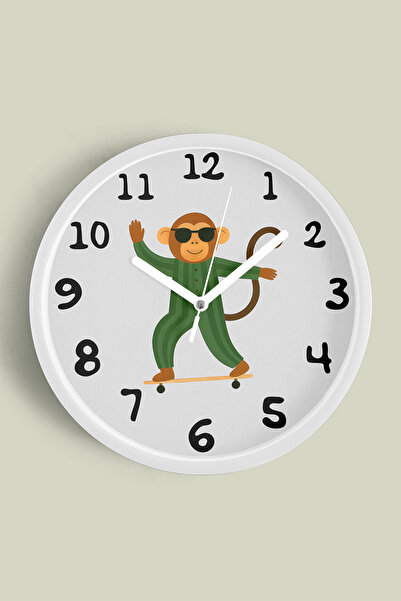 JHAAR Maimuță drăguță care face skateboarding cu ochelari de soare Ceas de pe...