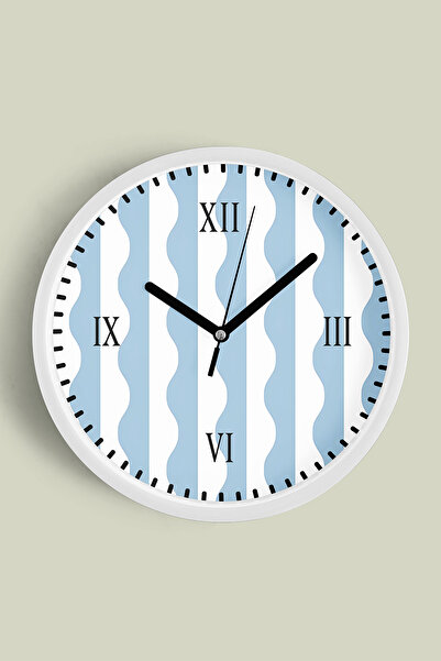 JHAAR Ceas de perete modern - 35cm - Carcasă albă cu sticlă frontală - Mecani...