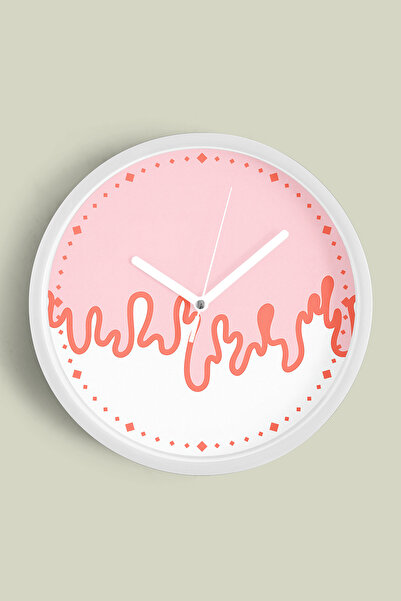 JHAAR Ceas de perete cu design modern - 35 cm - Carcasă albă cu sticlă fronta...