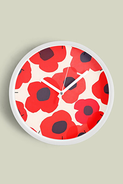 JHAAR Ceas de perete modern cu tematică florală colorată abstractă - 35 cm - ...