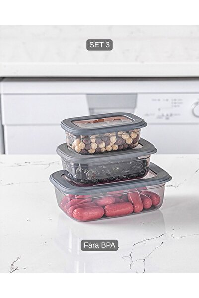 Mira Home SET OF 3 STORAGE CONTAINERS (400 ml-670 ml-1.2 lt)