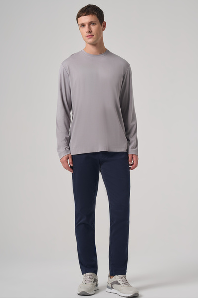 Morven Men's Light Gray Trend Crew Neck Rayon Sweatshirt