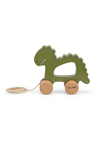 TRIXIE BV Jucărie din lemn cu roți și șnur pentru tras - Mrs. Dino, TRIXIE
