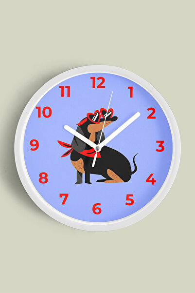 JHAAR Ceas de perete modern cu design câine și ochelari de soare - Ceas de pe...