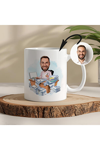 artemoris Müdür Temalı Kişiye Özel Karikatürlü Kupa – Fotoğraftan Çizim, Özel...