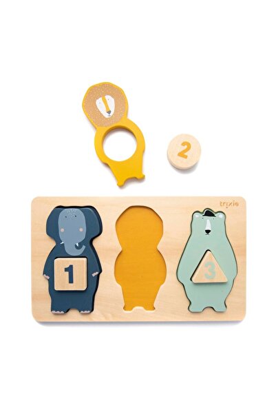 TRIXIE BV Puzzle interactiv din lemn – Numără și potrivește, TRIXIE, 1 an+