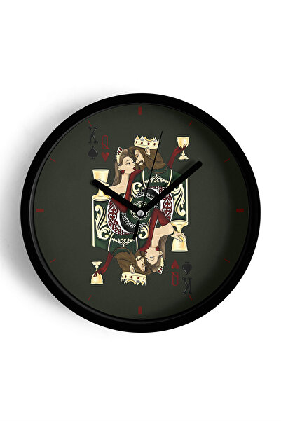 JHAAR Ceas de perete modern în stil cărți de joc, cu design dublu - 25 cm - C...