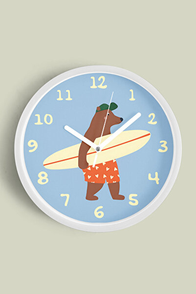 JHAAR Ceas de perete pentru camera copiilor Sorfçü Ayar - 35cm - Carcasă albă...