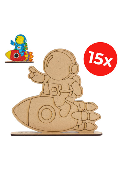 KİDOSE Ahşap Astronot Boyama ve Roket Yapım Seti – STEM Etkinlik