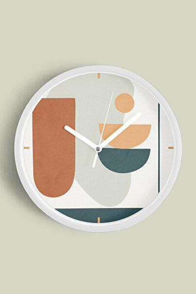 JHAAR Ceas de perete cu design modern - 30 cm - Carcasă albă cu sticlă fronta...