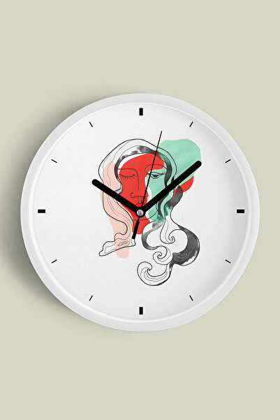 JHAAR Ceas de perete cu design modern al feței - 35 cm - Carcasă albă cu stic...