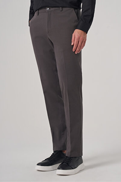 Morven Men's Anthracite Cotton Trend Dynamic Fit Chino Trousers