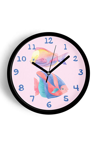 JHAAR Ceas de perete modern cu pești colorați - Ceas de perete pentru camera ...