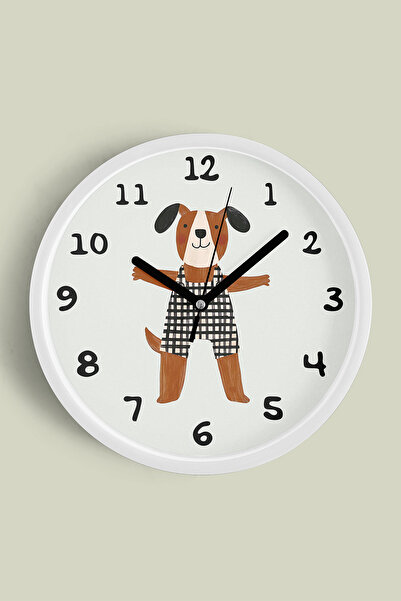 JHAAR Ceas de perete drăguț cu cățeluș pentru camera copiilor - 35cm - Carcas...