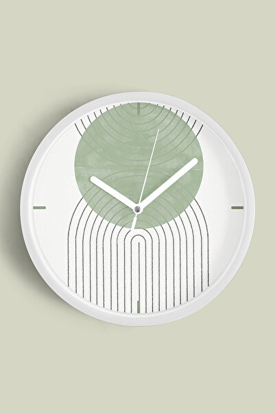 JHAAR ساعة حائط حديثة بتصميم تجريدي - 35 سم - هيكل أبيض مع زجاج أمامي - آلية ...