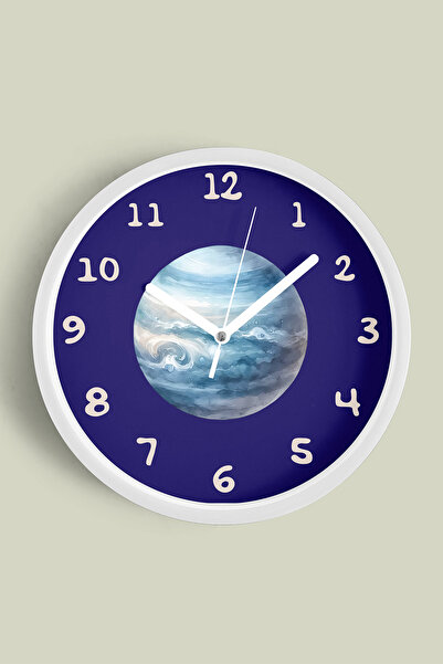 JHAAR Ceas de perete modern cu design spațial și planetar - Ceas de perete pe...