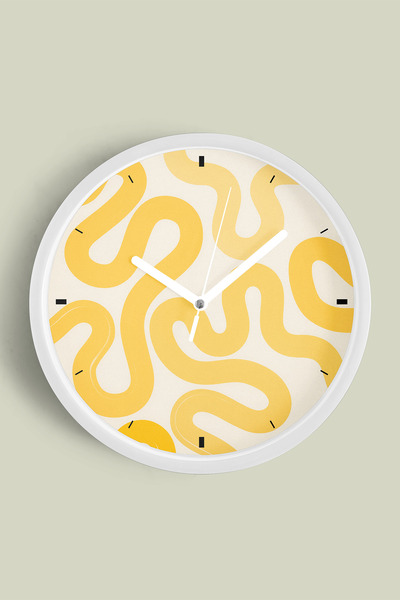 JHAAR ساعة حائط حديثة - 30 سم - هيكل أبيض مع واجهة زجاجية - آلية صامتة