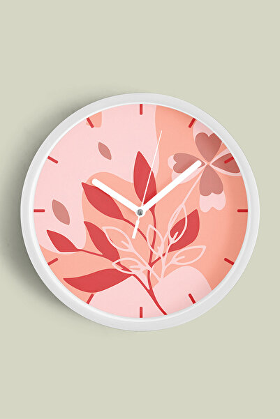 JHAAR Abstract - Ceas de perete modern boem - 30cm - Carcasă albă cu sticlă f...