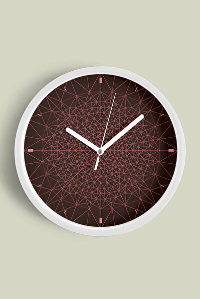 JHAAR ساعة حائط حديثة مجردة بنمط الوهم البصري - 25 سم - هيكل أبيض مع زجاج أما...