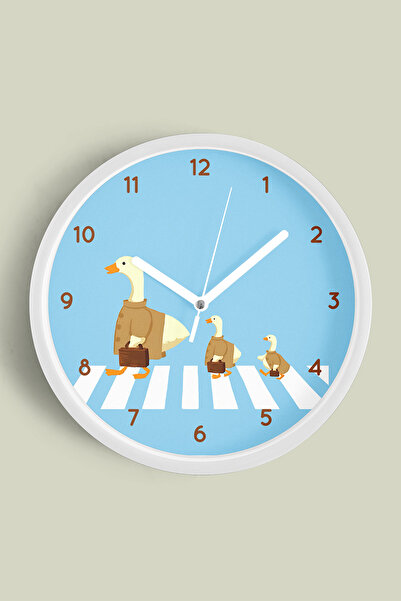 JHAAR Ceas de perete pentru camera copiilor cu gâște drăguțe - 42cm - Carcasă...