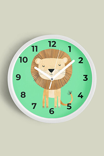 JHAAR Ceas de perete pentru camera copiilor cu leu drăguț - 35cm - Carcasă al...