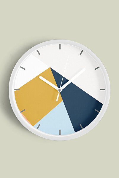 JHAAR Modern Design Wall Clock - 42cm - White Case with Glass Front - Silent ...