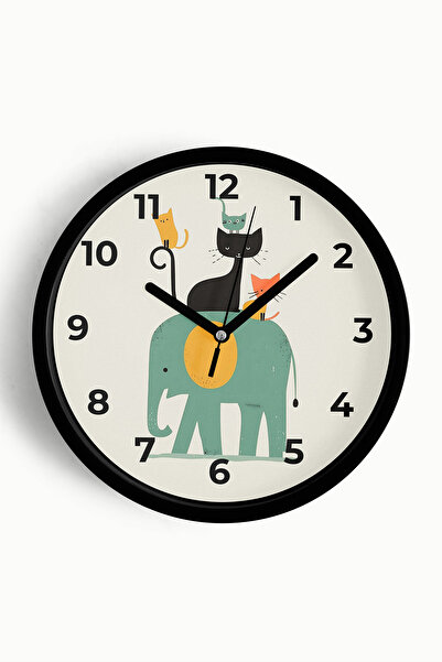 JHAAR Ceas de perete pentru camera copiilor cu design modern Animale drăguțe ...
