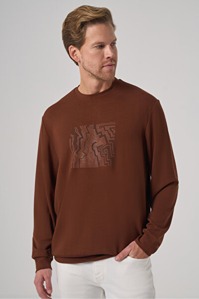 Morven Ανδρικό φούτερ με λαιμόκοψη Tile Trend με τύπωμα