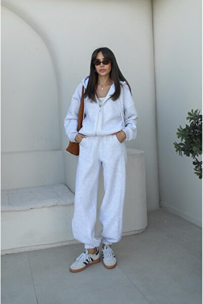 Havoş Karmelange Zippered Hooded Tracksuit Set