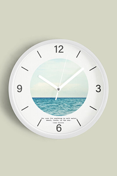 JHAAR Ceas de perete modern cu tematică peisaj natural abstract - 35 cm - Car...