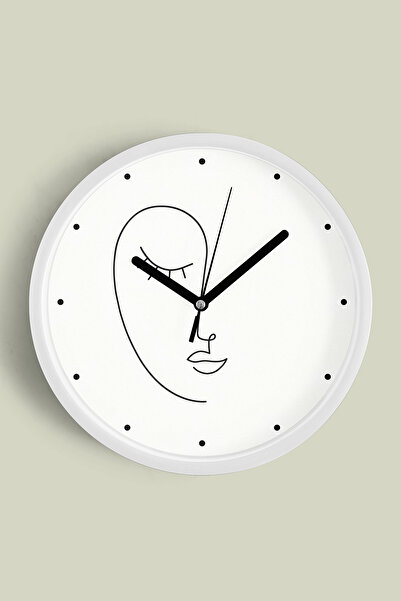 JHAAR Ceas de perete modern cu model minimalist cu ilustrație a feței - 35 cm...