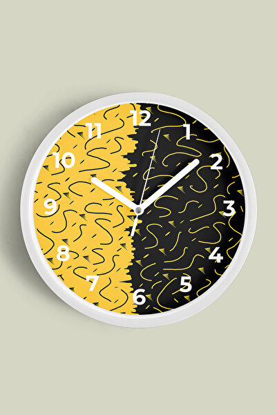 JHAAR Ceas de perete cu design modern - 30 cm - Carcasă albă cu sticlă fronta...