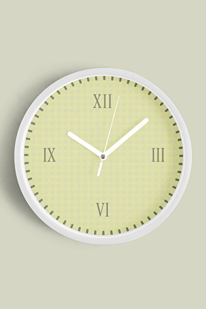 JHAAR Ceas de perete modern - 25cm - Carcasă albă cu sticlă pe față - Mecanis...