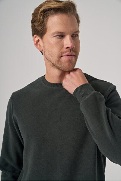 Morven Men's Khaki Trend Crew Neck Sweatshirt