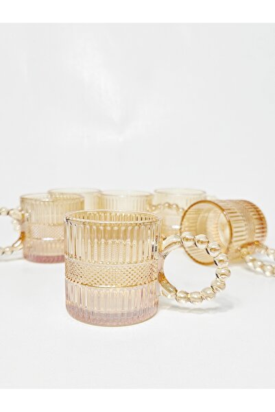 Casalina Set of 6 clear borosilicate glass tumblers, amber, 110 ml