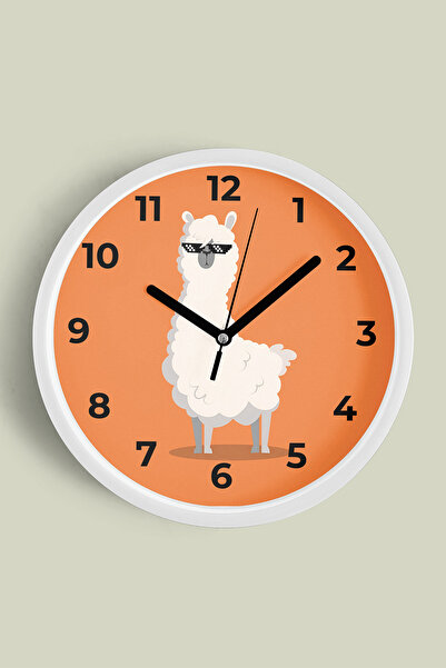 JHAAR Ceas de perete drăguț cu miel pentru camera copiilor - 30 cm - Carcasă ...