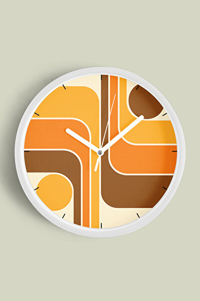 JHAAR Reflective Modern Design Wall Clock - 42cm - White Case with Glass Fron...