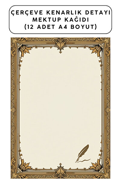 Organik Yolda ورق مكتبي بتفاصيل حدودية للإطار (12 قطعة بحجم A4)