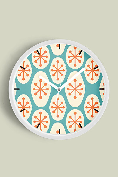 JHAAR Ceas de perete cu design modern - 25 cm - Carcasă albă cu sticlă fronta...