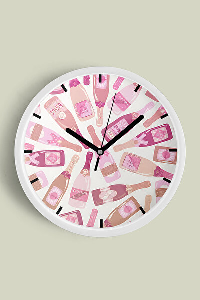 JHAAR Ceas de perete modern - 35cm - Carcasă albă cu sticlă frontală - Mecani...