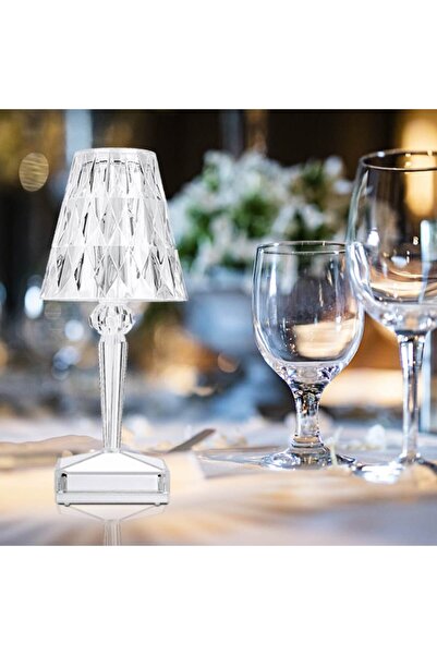 OEM LED Table Lamp, Glass-like Crystal Model, 25 cm, Remote Control, RGB, Transparent